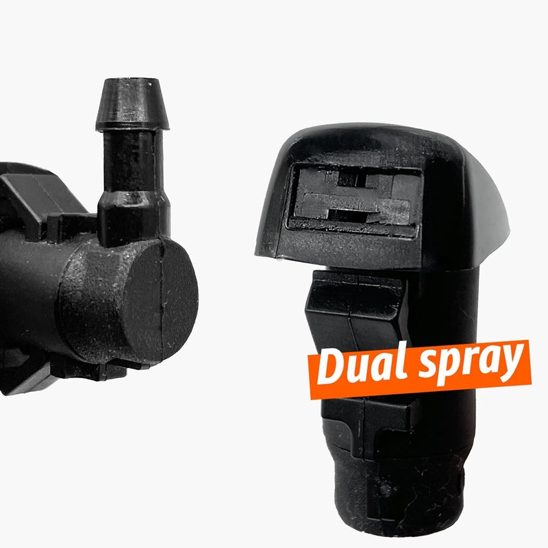 Click&Fit Windshield Washer Nozzles replacement for Dodge, Jeep Grand Cherokee Liberty Commander, Chrysler – Wiper water sprayers kit accessories, 2pcs Double Fan - Image 3